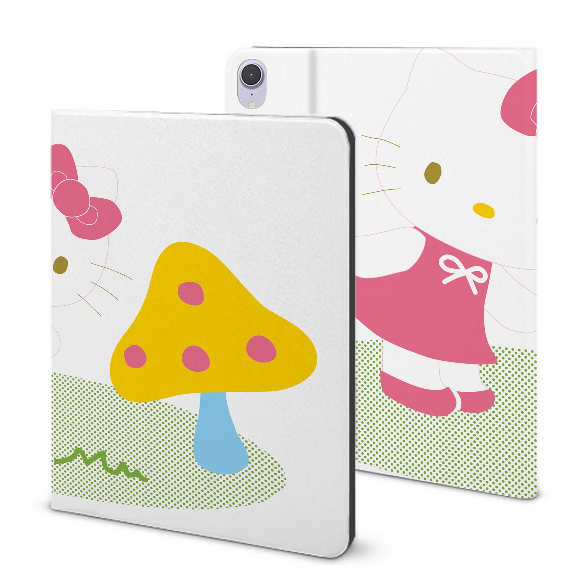 （画像用） Hello Kitty ハローキティ IPad ケース ブック型 PUレザー TPU 耐衝撃 軽量 薄型 ペン収納なし 全面保護 IPad 各モデル対応